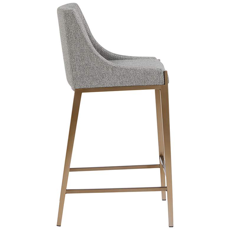 Image 3 Sunpan Dionne 19 3/4" Monument Pebble Gray Counter Height Stool more views