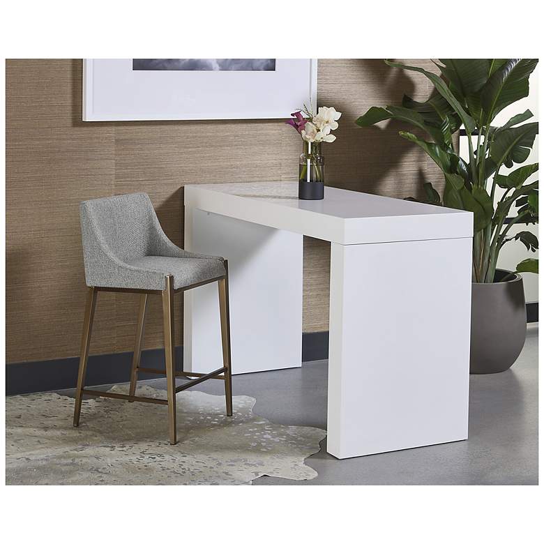 Image 5 Sunpan Dionne 19 3/4" Monument Pebble Gray Counter Height Stool more views