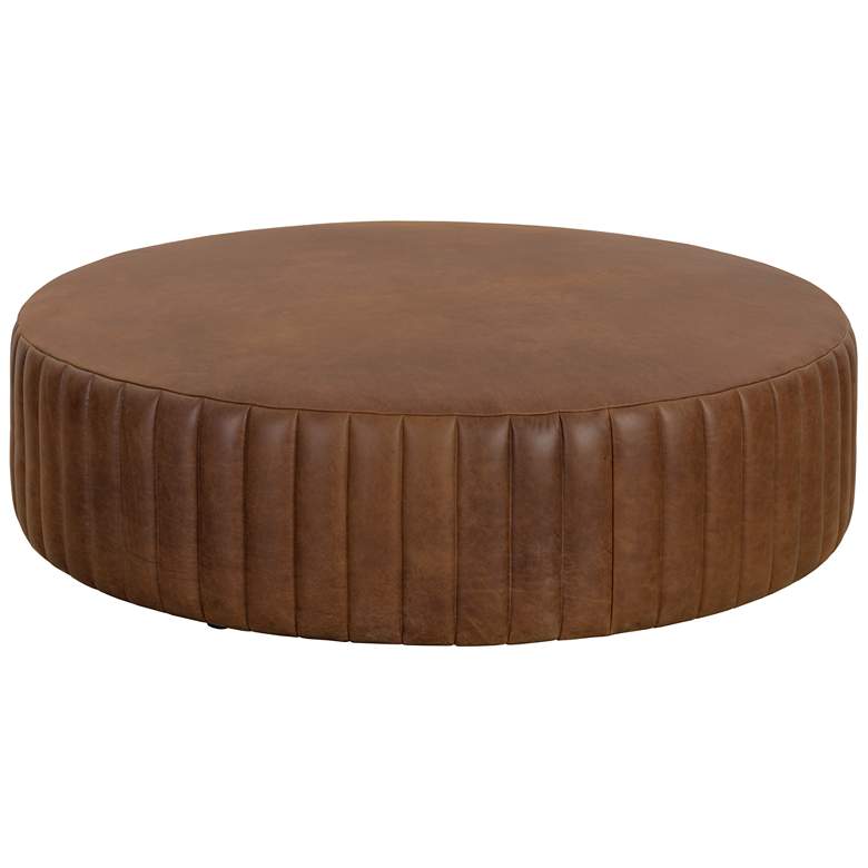 Image 1 Sunpan Divano Ottoman Aged Cognac Leather