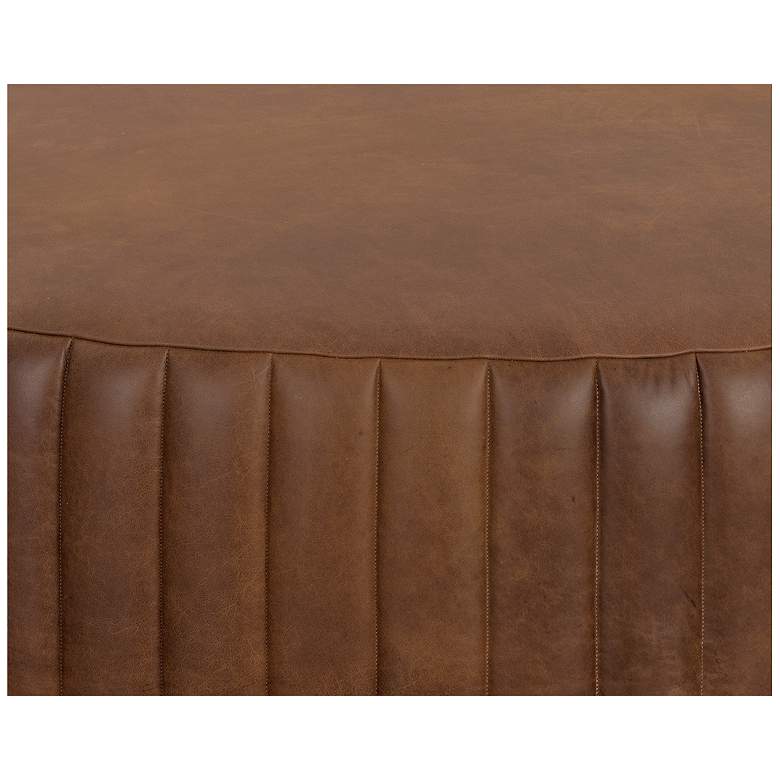 Image 3 Sunpan Divano Ottoman Aged Cognac Leather more views