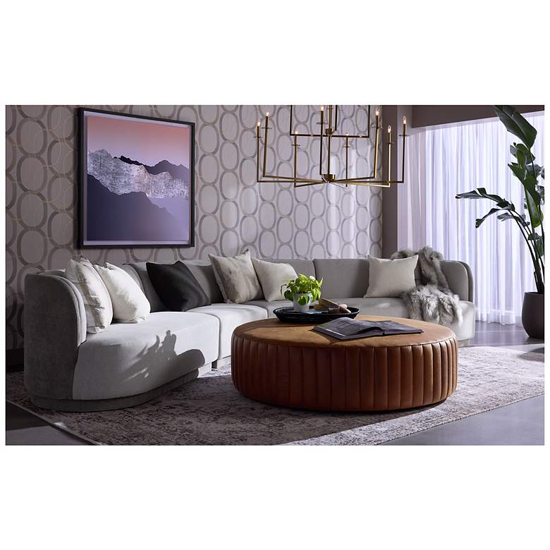 Image 4 Sunpan Divano Ottoman Aged Cognac Leather more views