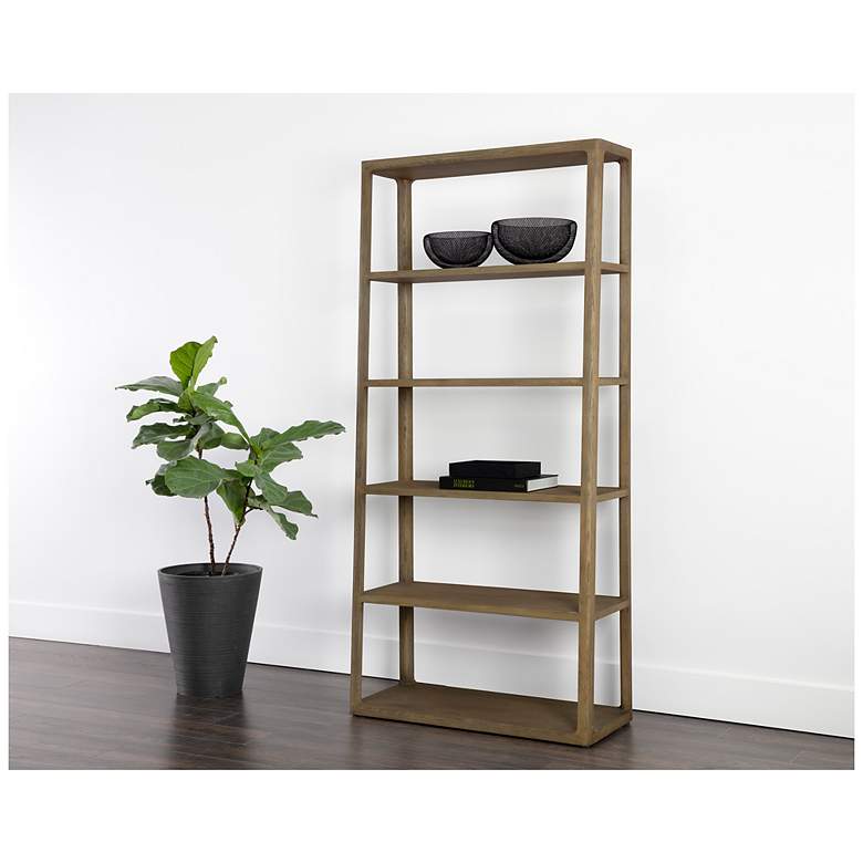 Image 4 Sunpan Doncaster Bookcase Large Smoke Gray more views