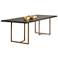 Sunpan Donnelly Dining Table Antique Brass Dark Mango 95"