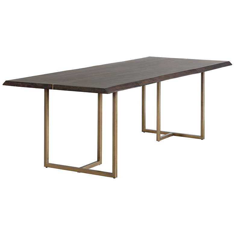 Image 2 Sunpan Donnelly Dining Table Antique Brass Dark Mango 95" more views