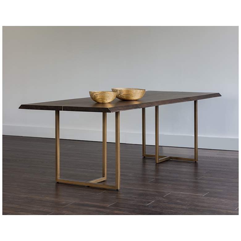 Image 3 Sunpan Donnelly Dining Table Antique Brass Dark Mango 95" more views