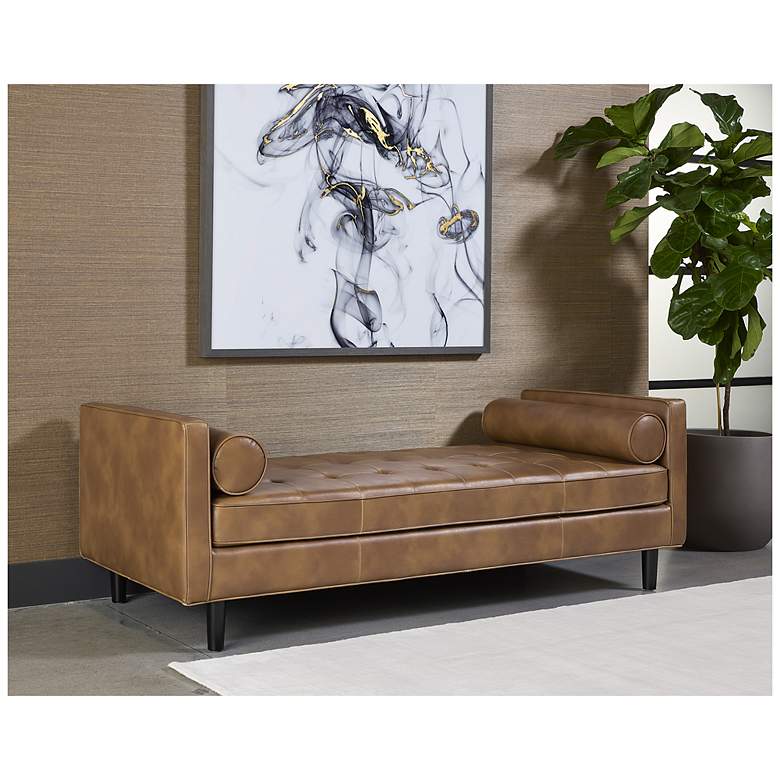 Image 4 Sunpan Donnie Bench Black Tobacco Tan more views