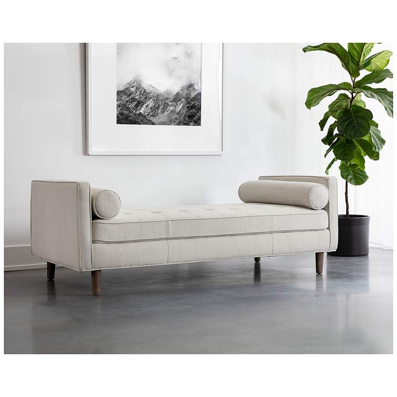 Image 3 Sunpan Donnie Bench Natural Mina Ivory more views