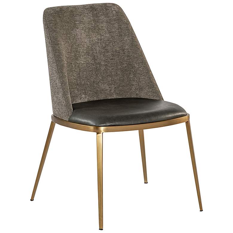 Image 2 Sunpan Dover Dining Chair Bravo Portabella and Sparrow Gray Set of 2