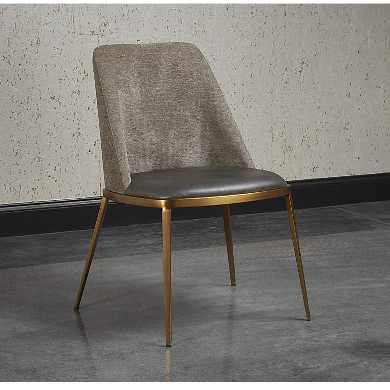 Image 1 Sunpan Dover Dining Chair Bravo Portabella and Sparrow Gray Set of 2