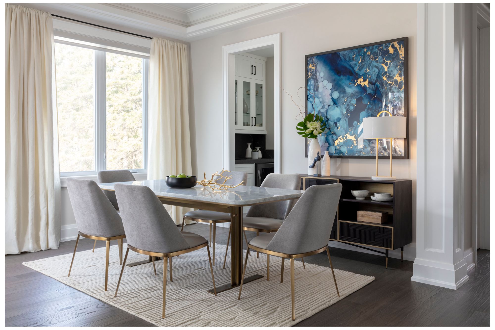 Sunpan Dover Dining Chair Napa Stone and Polo Club Stone Set of 2