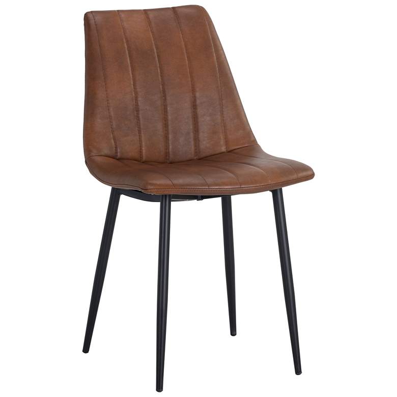 Image 1 Sunpan Drew Dining Chair Black Bravo Cognac Set of 2