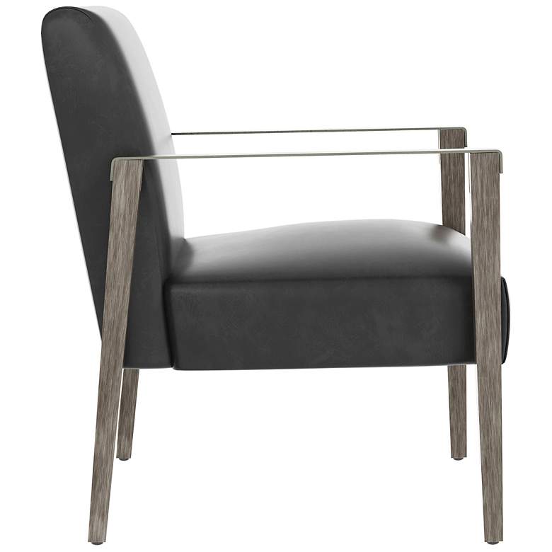 Image 4 Sunpan Earl Lounge Chair Ash Gray Brentwood Charcoal Leather more views