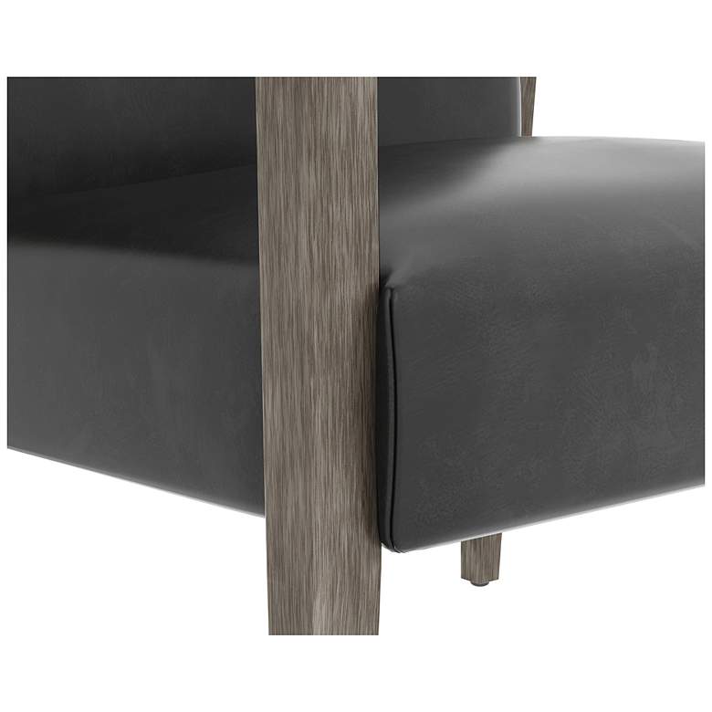 Image 6 Sunpan Earl Lounge Chair Ash Gray Brentwood Charcoal Leather more views