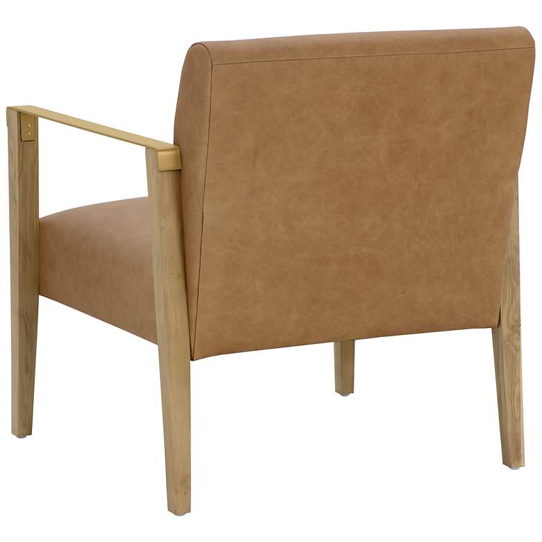 Image 5 Sunpan Earl Lounge Chair Rustic Oak Ludlow Sesame Leather more views