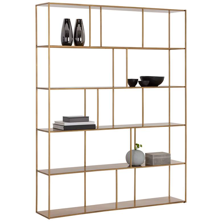 Image 1 Sunpan Eiffel Bookcase Extra Large Antique Brass