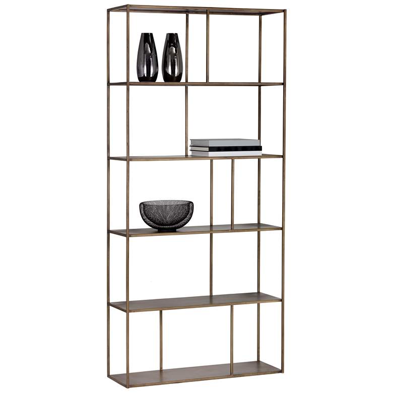 Image 1 Sunpan Eiffel Bookcase Large Antique Brass