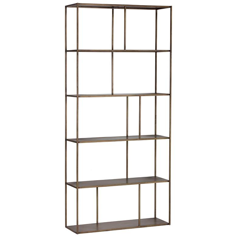 Image 2 Sunpan Eiffel Bookcase Large Antique Brass more views
