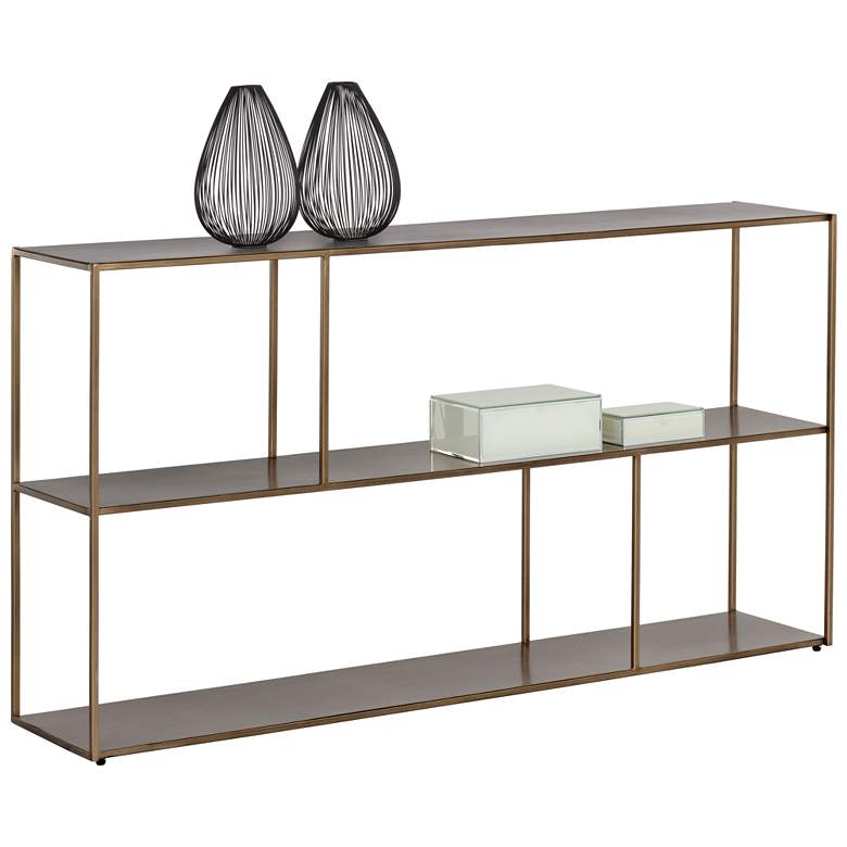Image 1 Sunpan Eiffel Low Bookcase Large Antique Brass
