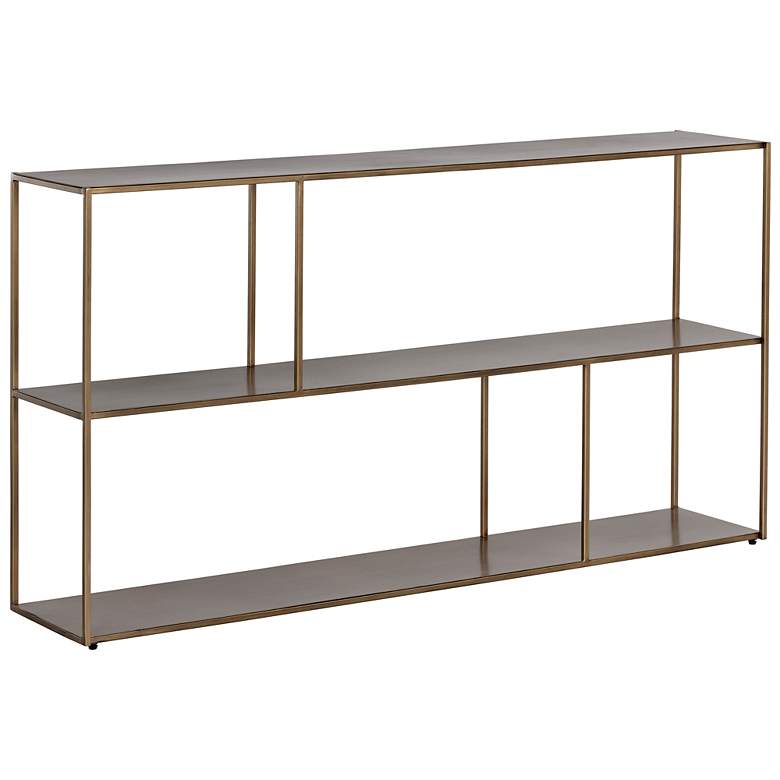 Image 2 Sunpan Eiffel Low Bookcase Large Antique Brass more views