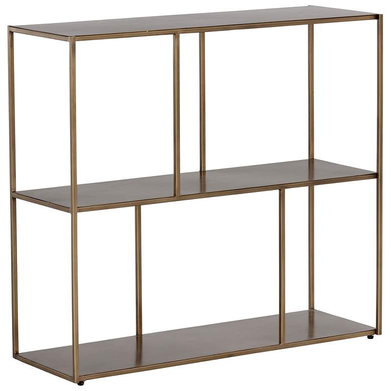 Image 2 Sunpan Eiffel Low Bookcase Medium Antique Brass more views