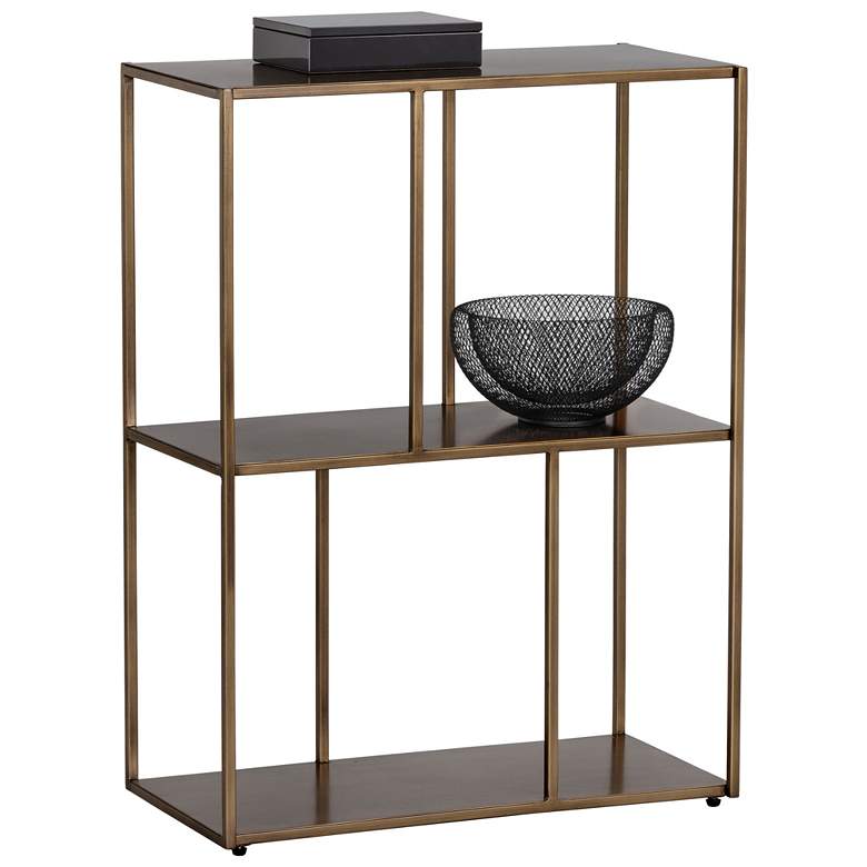 Image 1 Sunpan Eiffel Low Bookcase Small Antique Brass
