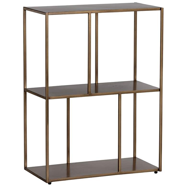 Image 2 Sunpan Eiffel Low Bookcase Small Antique Brass more views