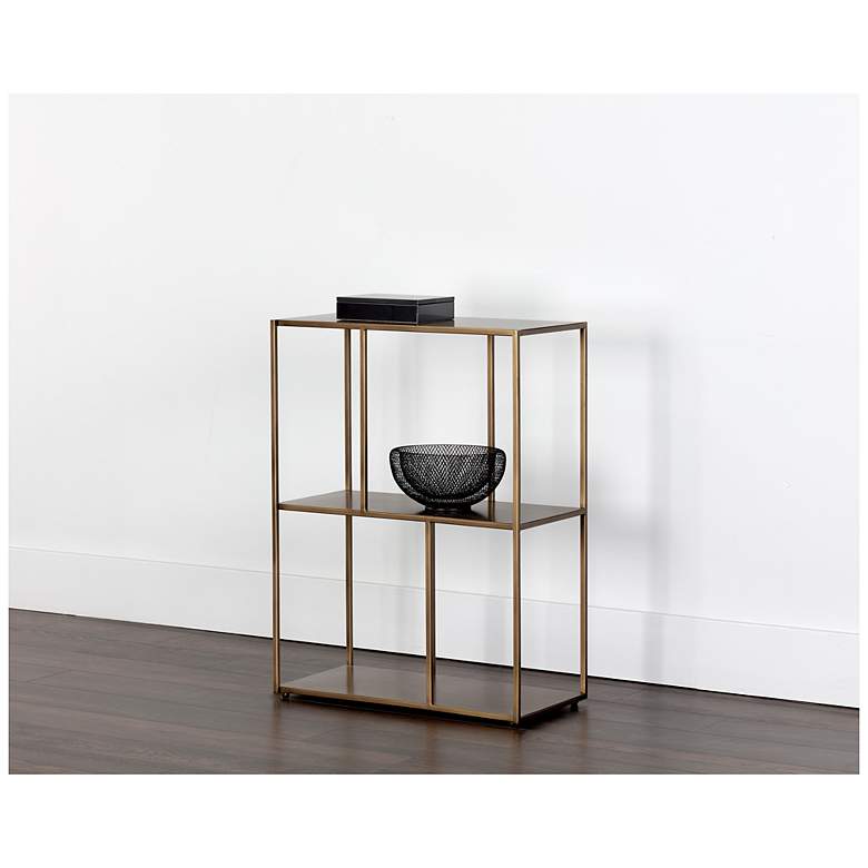Image 4 Sunpan Eiffel Low Bookcase Small Antique Brass more views
