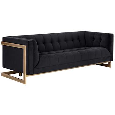 Sunpan Ekon 87 1/2" Wide Abbington Black Modern Sofa