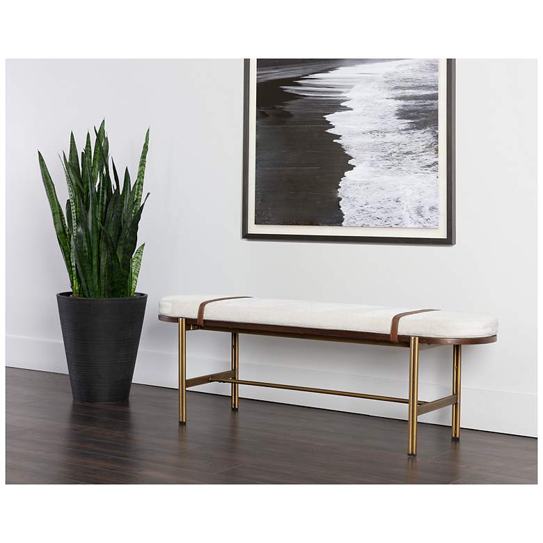 Image 3 Sunpan Elaine Bench Polo Club Muslin more views