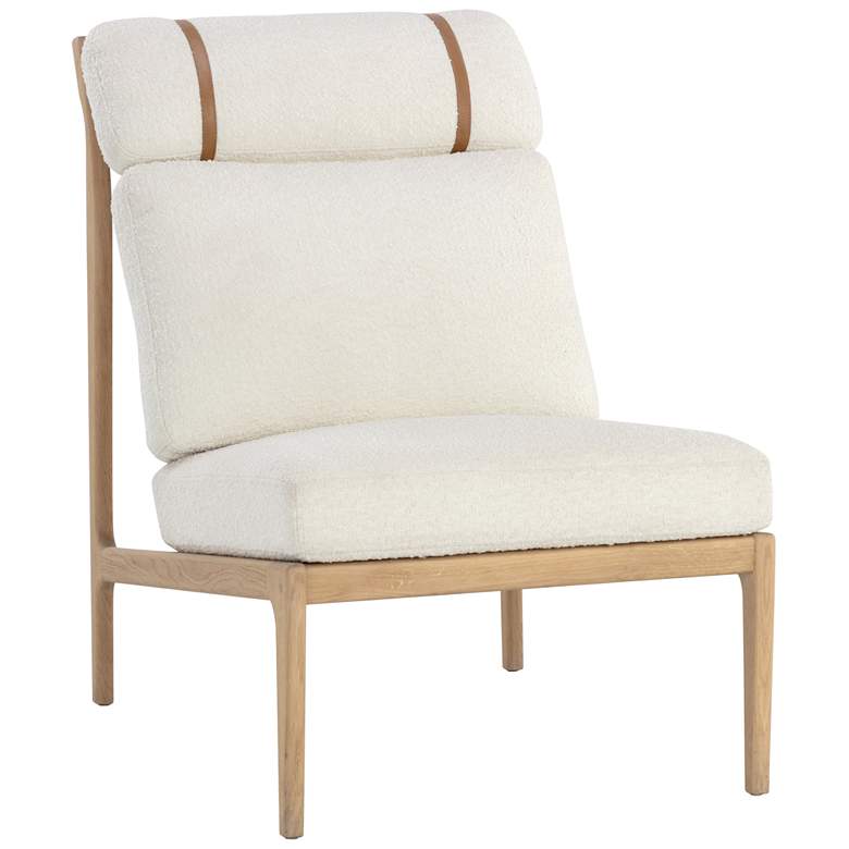 Image 2 Sunpan Elanor Lounge Chair Light Oak Altro White