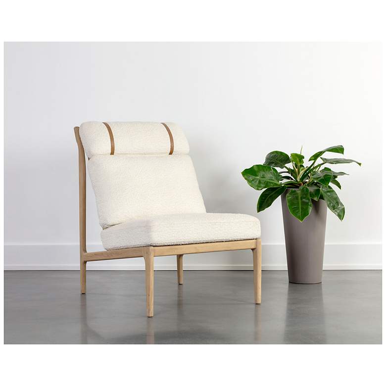 Image 1 Sunpan Elanor Lounge Chair Light Oak Altro White