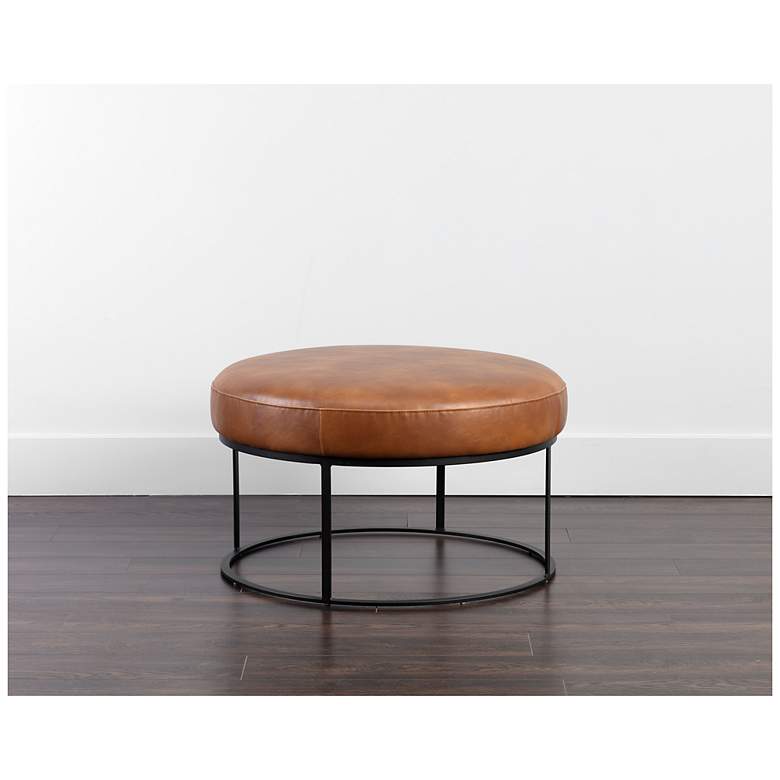 Image 2 Sunpan Elgin Ottoman Tobacco Tan more views
