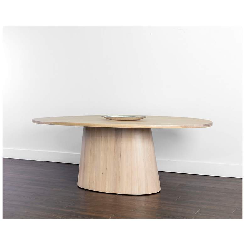 Image 5 Sunpan Elina Dining Table Oval Light Oak 84" more views