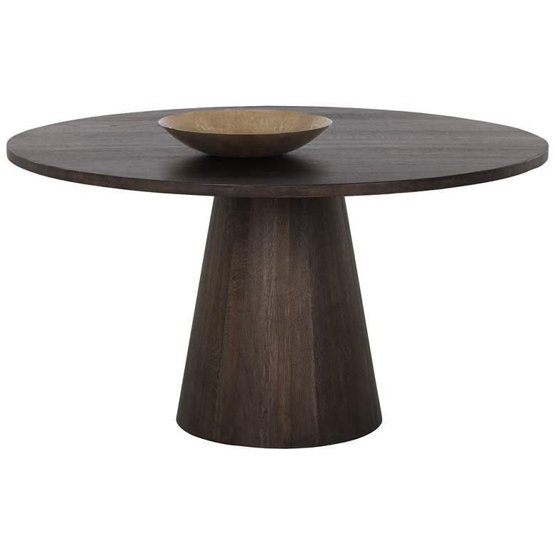 Image 1 Sunpan Elina Dining Table Round Brown Oak 54"