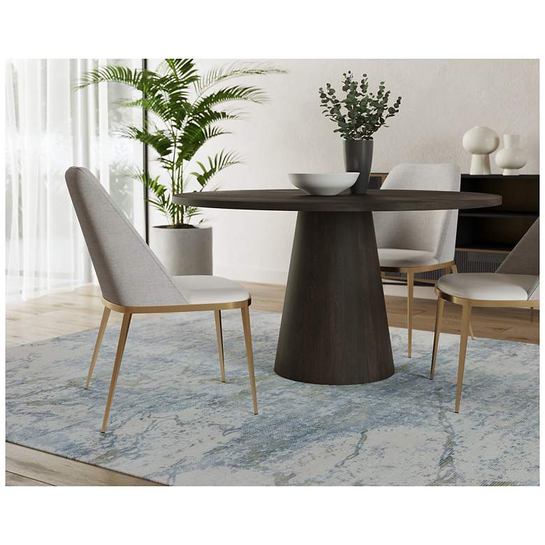 Image 4 Sunpan Elina Dining Table Round Brown Oak 54" more views