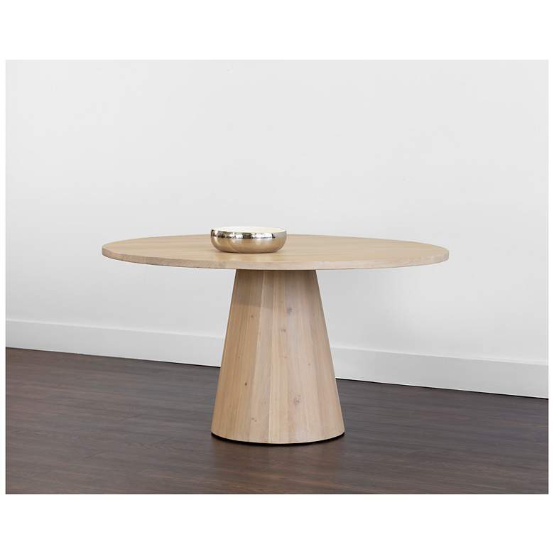Image 4 Sunpan Elina Dining Table Round Light Oak 54" more views