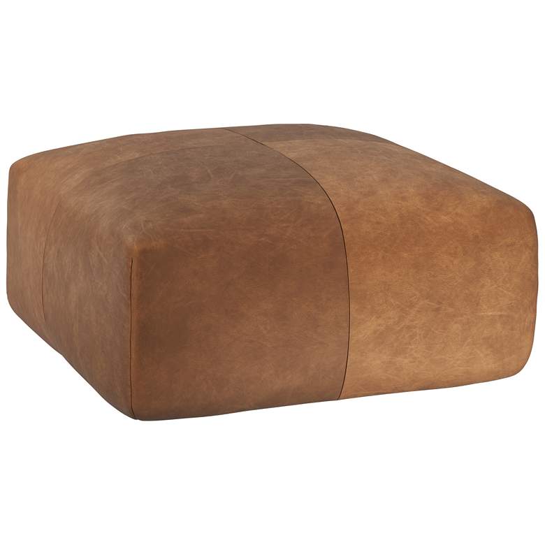 Image 1 Sunpan Elio Ottoman Cognac Leather