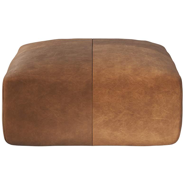 Image 2 Sunpan Elio Ottoman Cognac Leather more views
