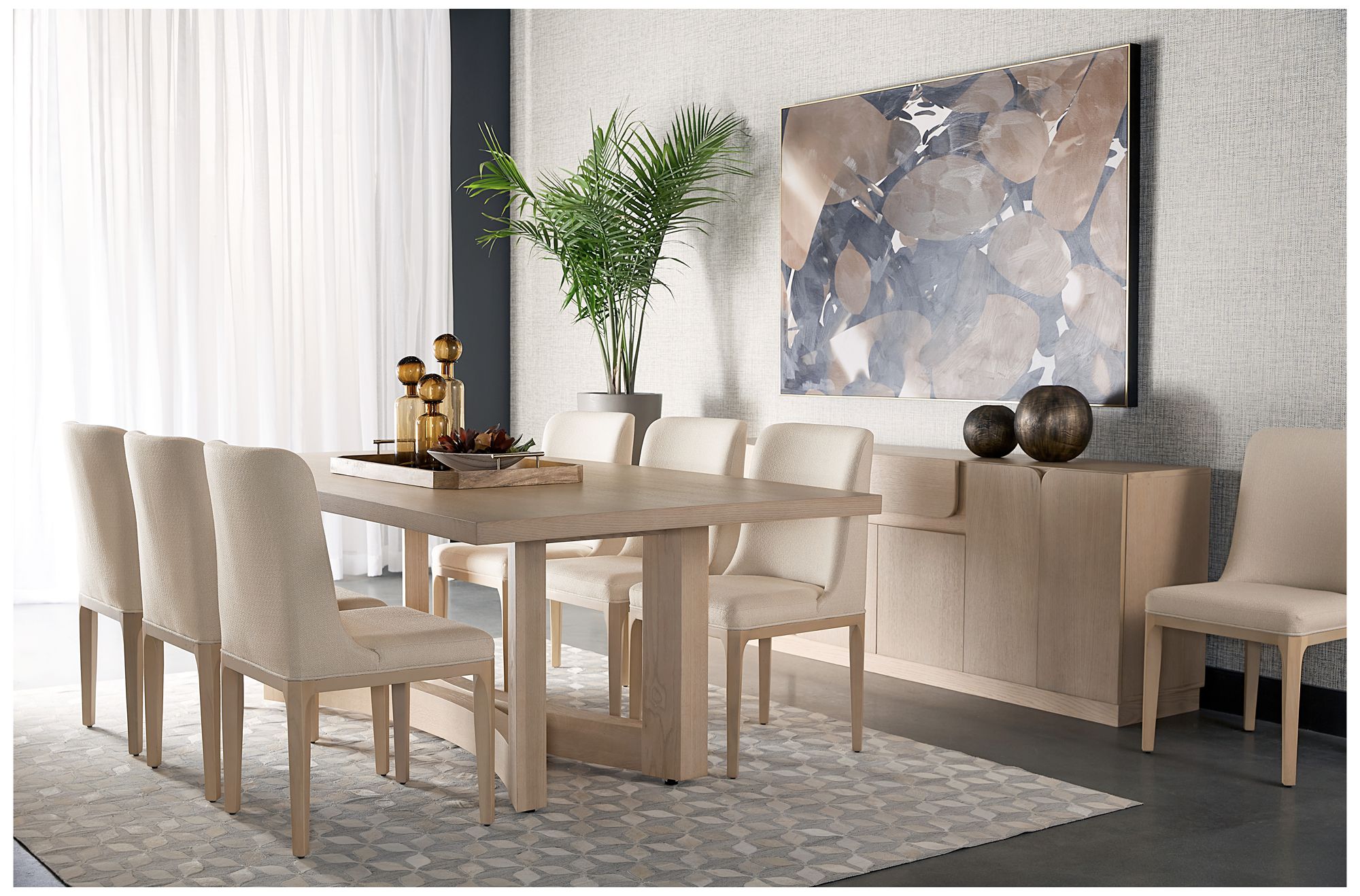 Sunpan Elisa Dining Chair Light Oak Mainz Cream