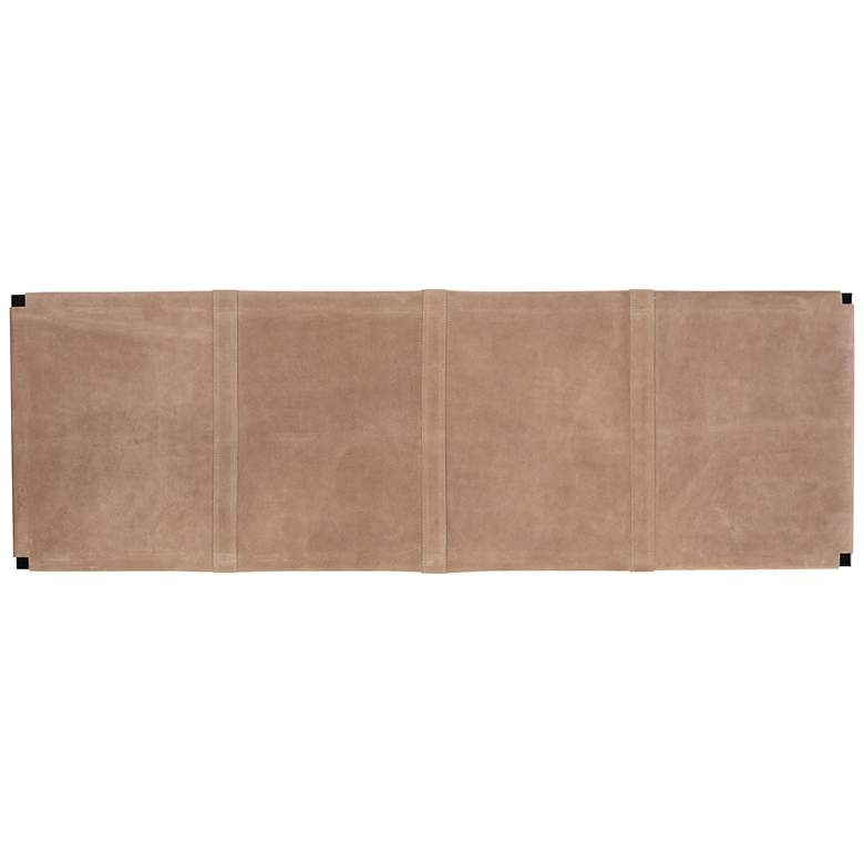 Image 3 Sunpan Elon Bench Suede Light Tan Leather more views