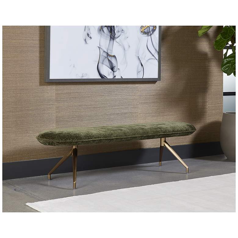 Image 4 Sunpan Elowen Bench Bergen Olive more views