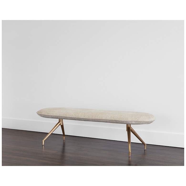 Image 3 Sunpan Elowen Bench Bergen Taupe more views