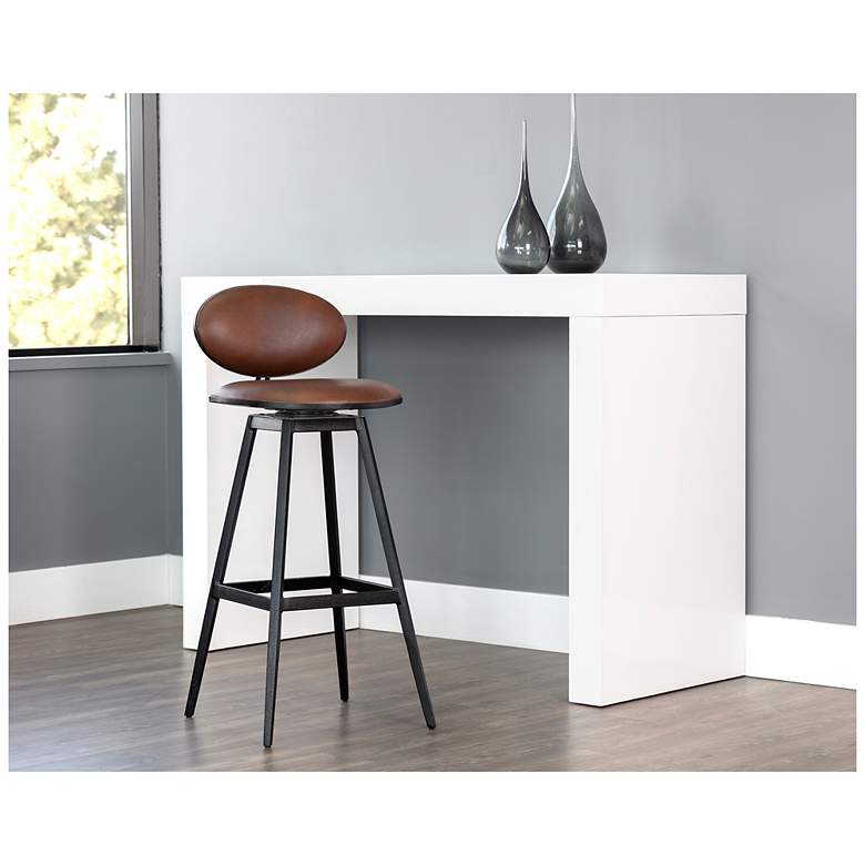 Image 5 Sunpan Ember Swivel Barstool Bravo Cognac more views