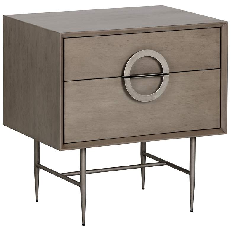Image 2 Sunpan Emery Nightstand Antique Silver Ash Gray more views