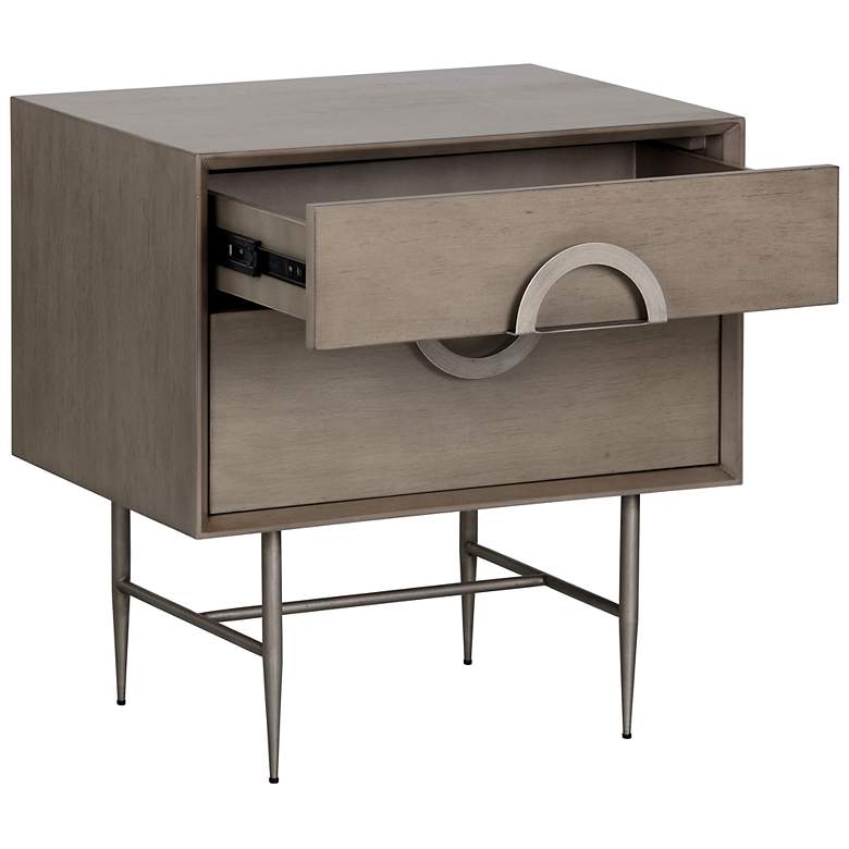 Image 3 Sunpan Emery Nightstand Antique Silver Ash Gray more views