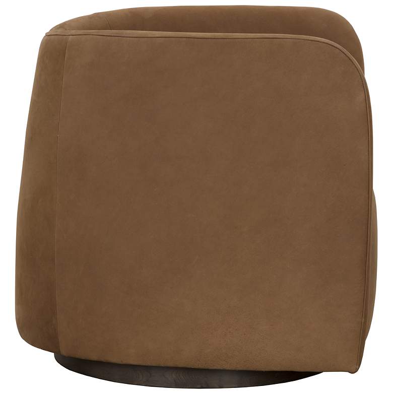 Image 3 Sunpan Emilie Swivel Lounge Chair Nubuck Caramel Leather more views
