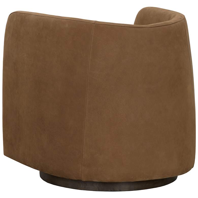 Image 4 Sunpan Emilie Swivel Lounge Chair Nubuck Caramel Leather more views
