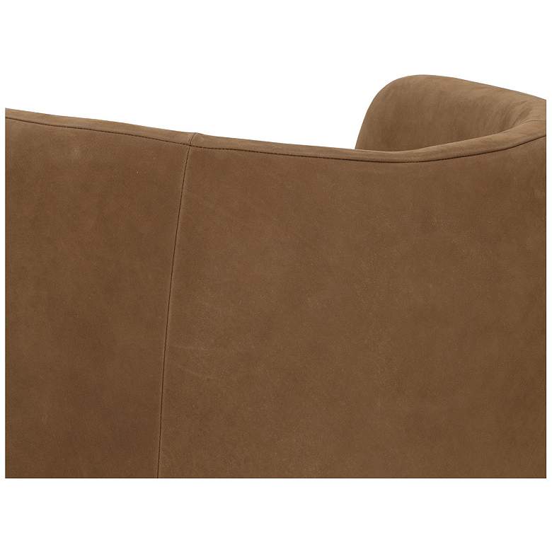 Image 7 Sunpan Emilie Swivel Lounge Chair Nubuck Caramel Leather more views