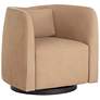 1_Sunpan Emilie Swivel Lounge Chair Nubuck Tan Leather