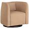Sunpan Emilie Swivel Lounge Chair Nubuck Tan Leather